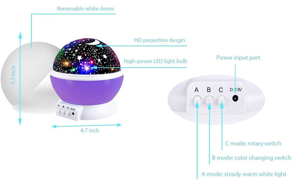 Star Master Dream Color Changing Rotating Projection Lamp